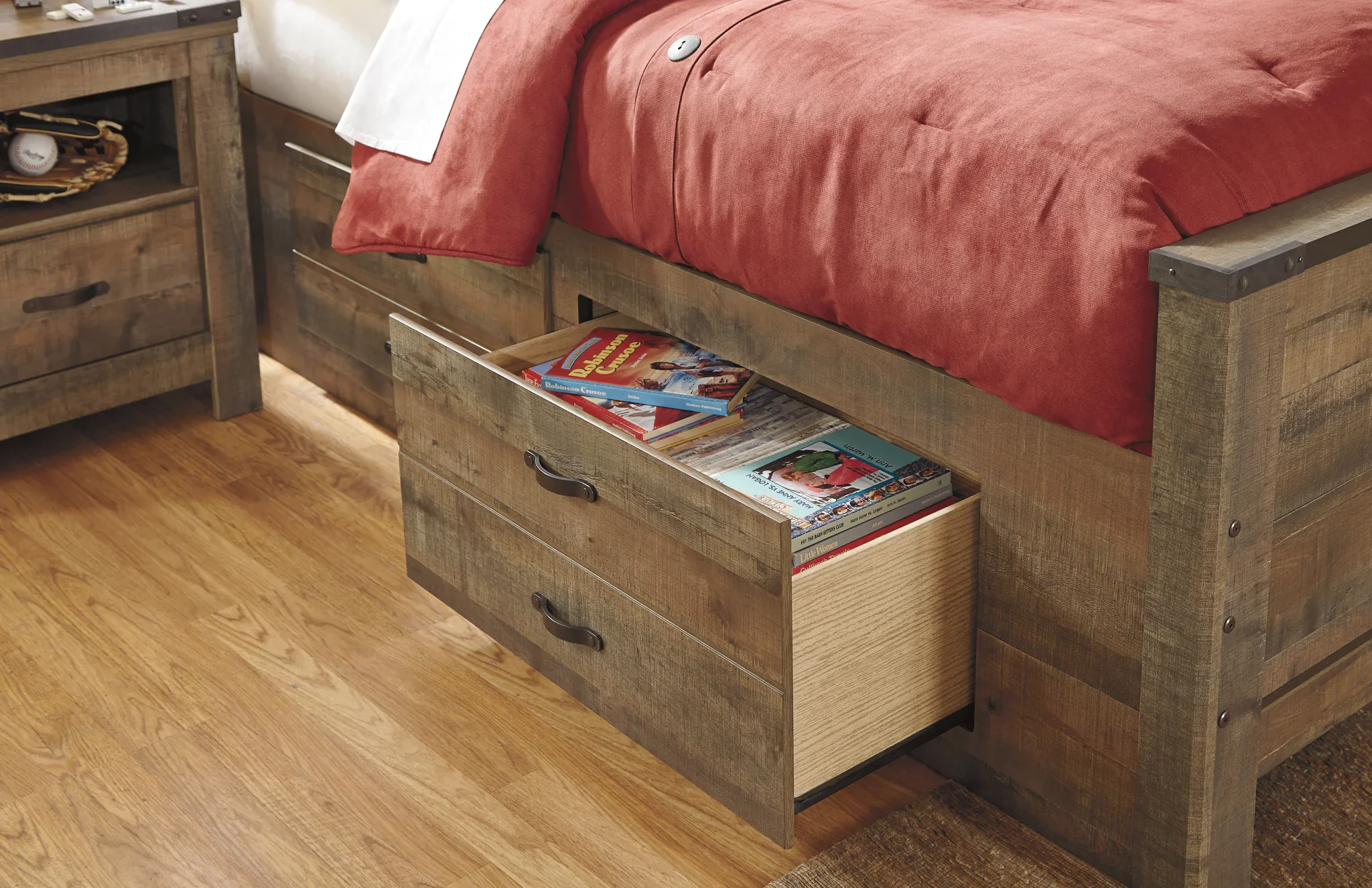 Trinell - Brown - Twin Panel Bed With 2 Storage Drawers - Image 5