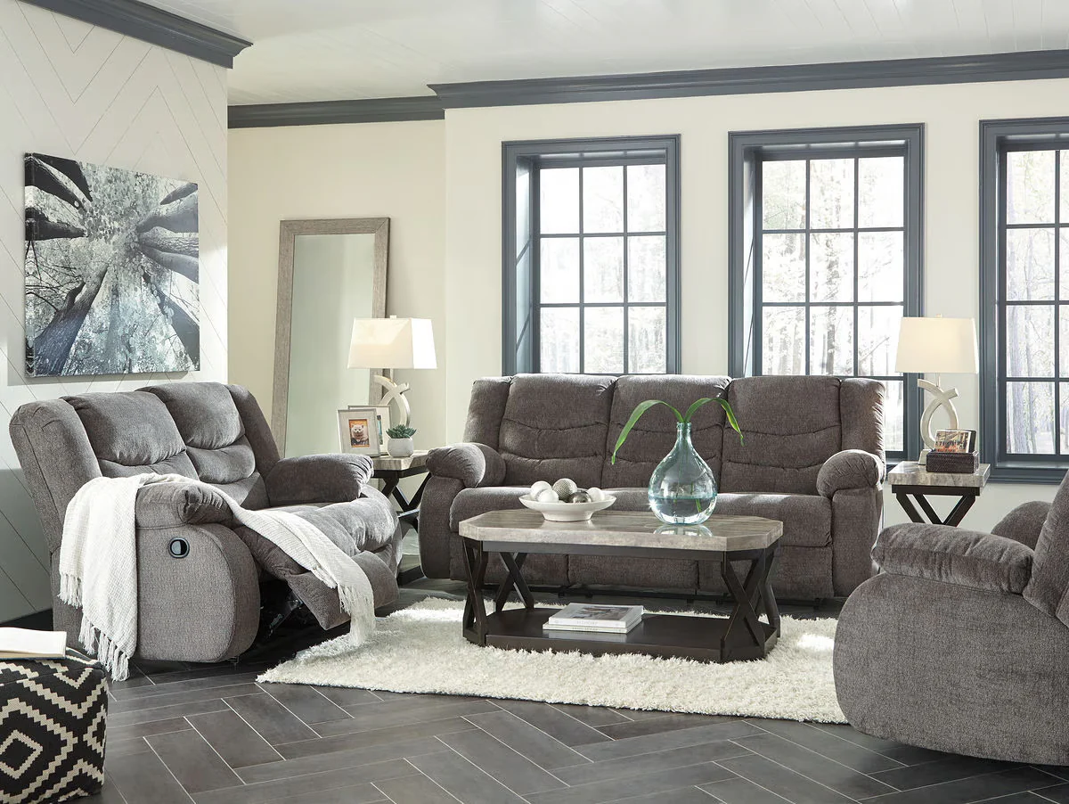 Tulen - Gray - 3 Pc. - Reclining Sofa, Loveseat, Rocker Recliner