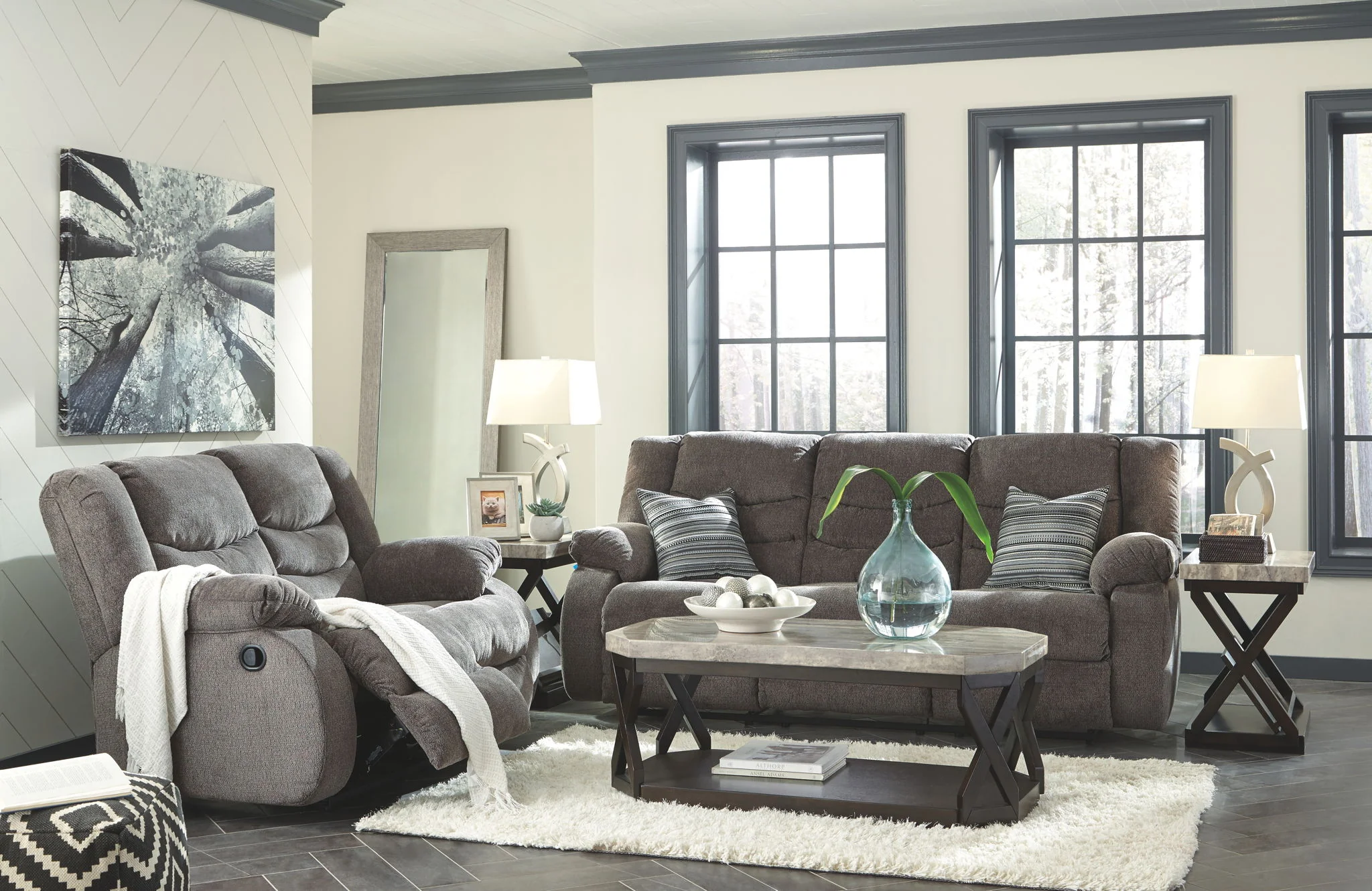 Tulen - Gray - Reclining Sofa - Image 3