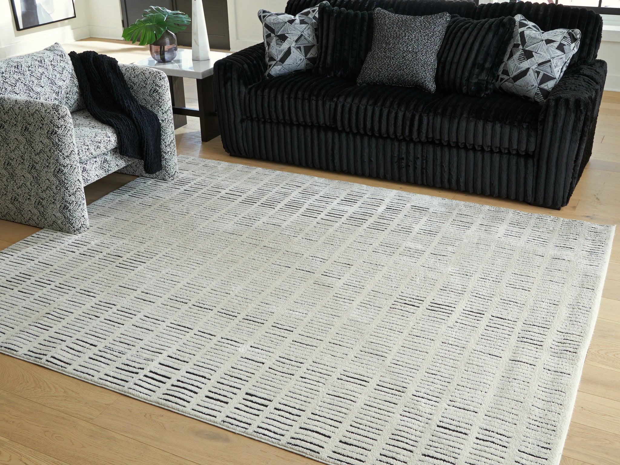 Turinwith - Ivory / Black - Large Rug - 8' x 10' - Image 2