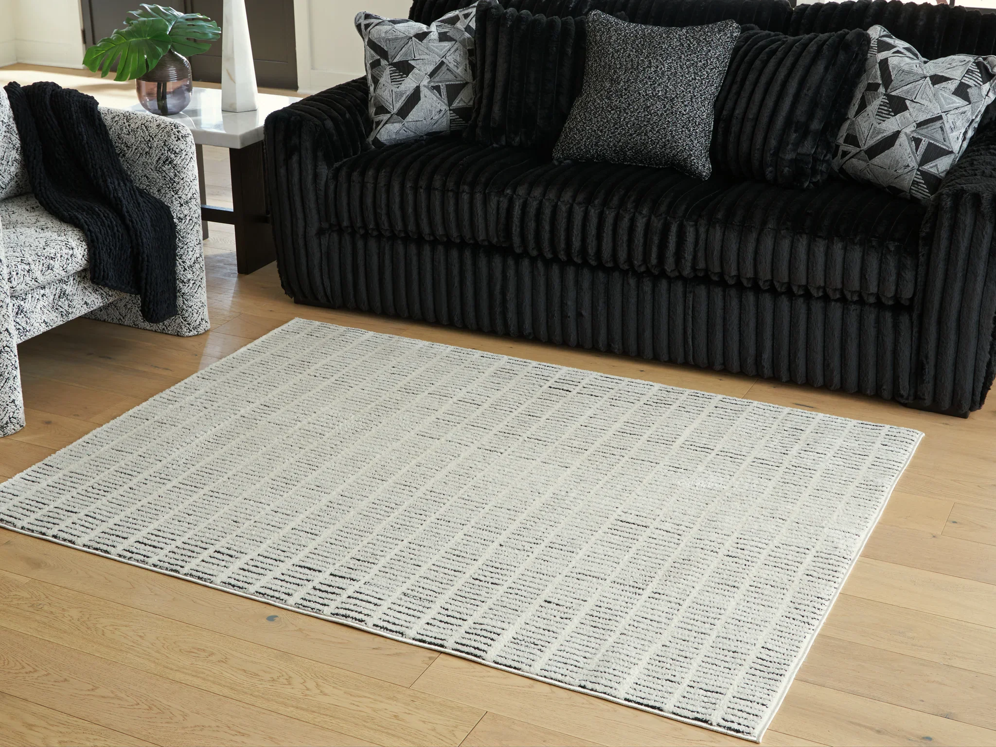 Turinwith - Ivory / Black - Medium Rug - 5' x 7' - Image 2