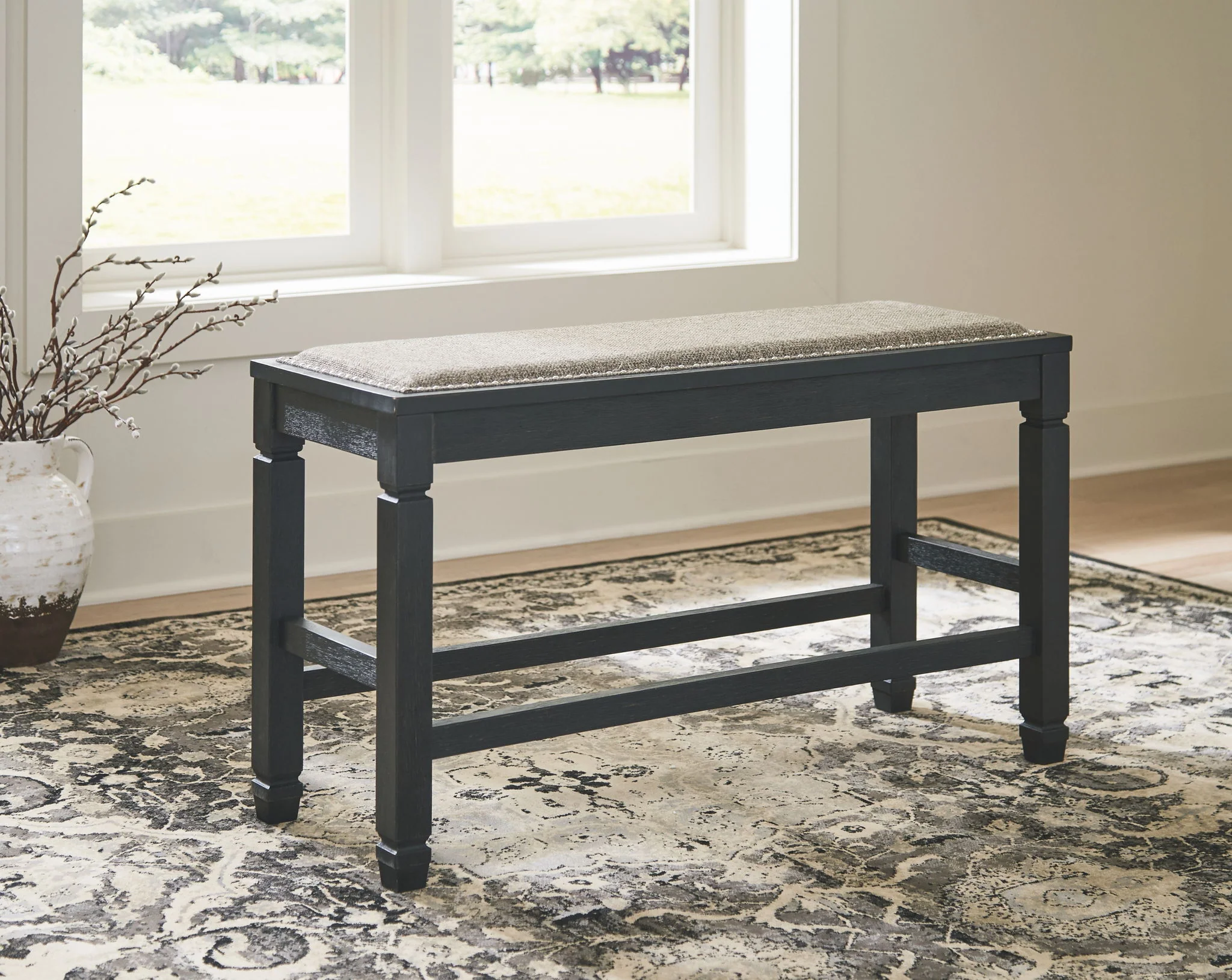 Tyler - Antique Black - Dbl Counter Uph Bench - Image 6