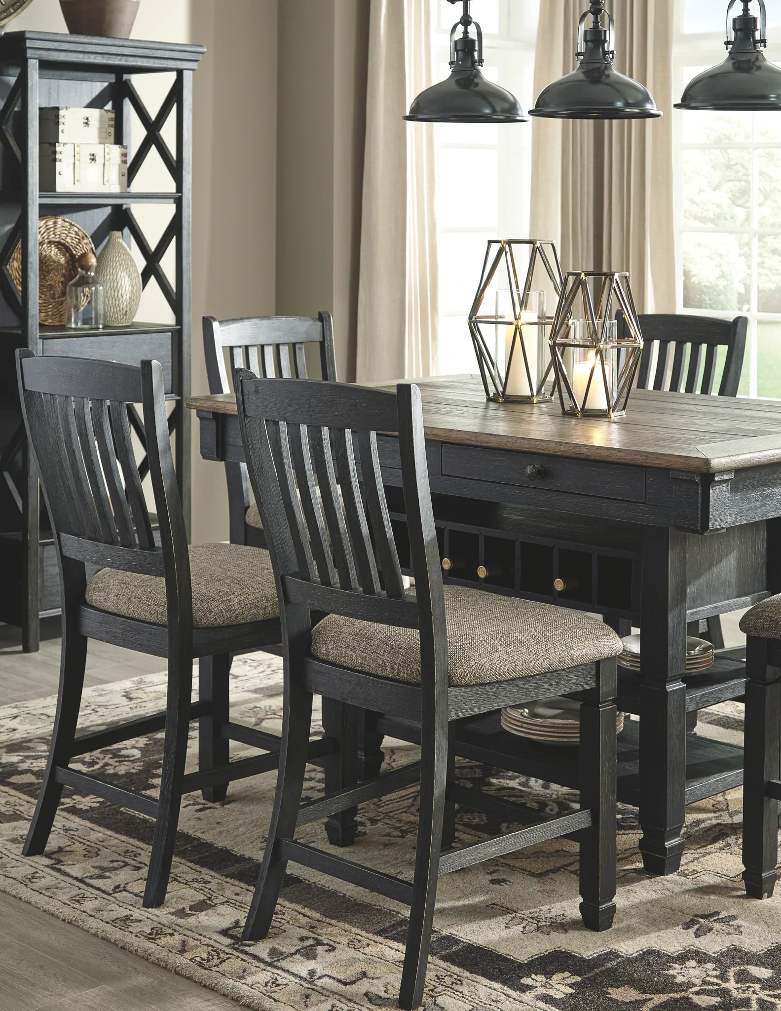 Tyler - Black / Gray - Rect Dining Room Counter Table - Image 5