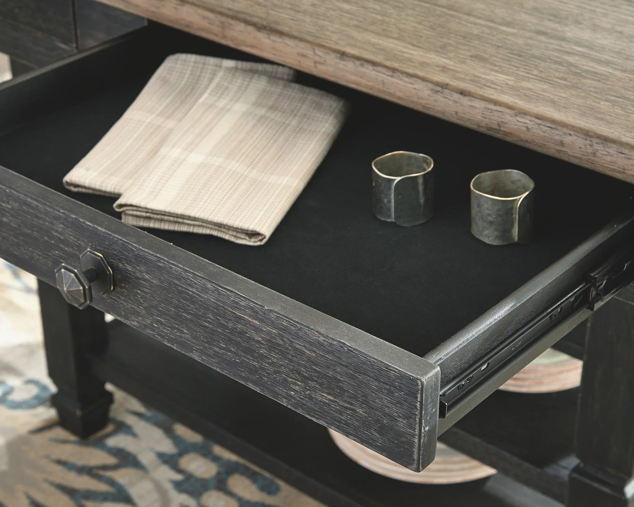 Tyler - Black / Gray - Rectangular Dining Room Table - Image 3