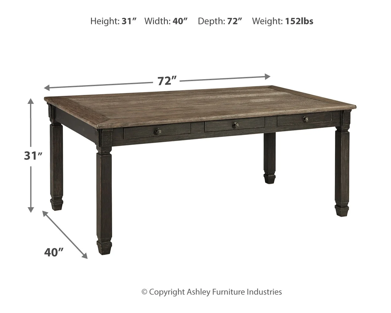 Tyler - Black / Gray - Rectangular Dining Room Table - Image 5