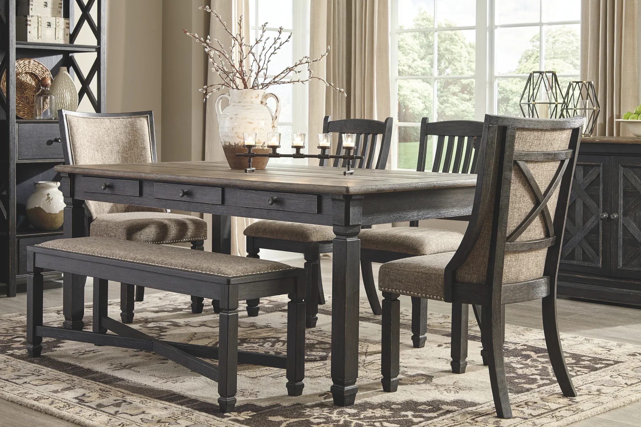 Tyler - Black / Gray - Rectangular Dining Room Table - Image 7