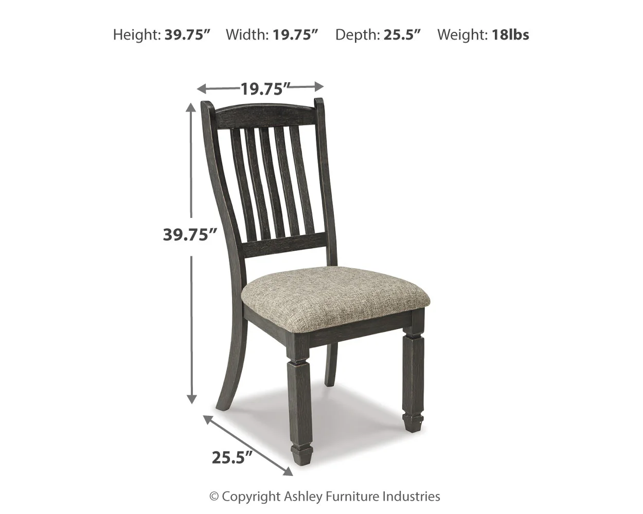 Tyler - Black / Grayish Brown - Dining Uph Side Chair (Set of 2) - Slatback - Image 4