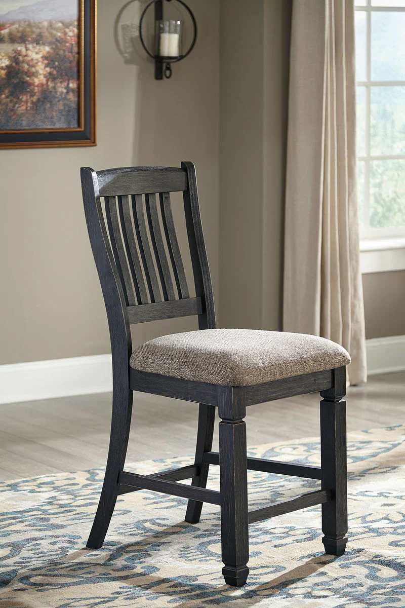 Tyler Creek - Black / Grayish Brown - Upholstered Barstool (Set of 2) - Image 2