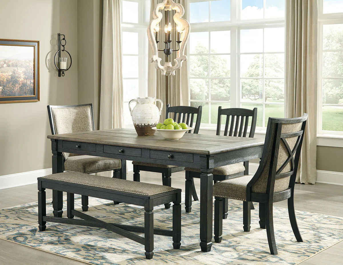 Tyler - Black / Grayish Brown - Upholstered Bench - Image 3