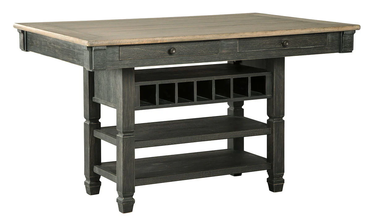 Tyler Creek - Dark Gray - 6 Pc. - Counter Table, 4 Barstools, Server - Image 3