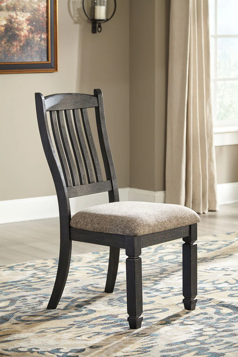 Tyler Creek - Dark Gray - 6 Pc. - Dining Room Table, 2 Side Chairs, 2 Upholstered Side Chairs, Bench - Image 3