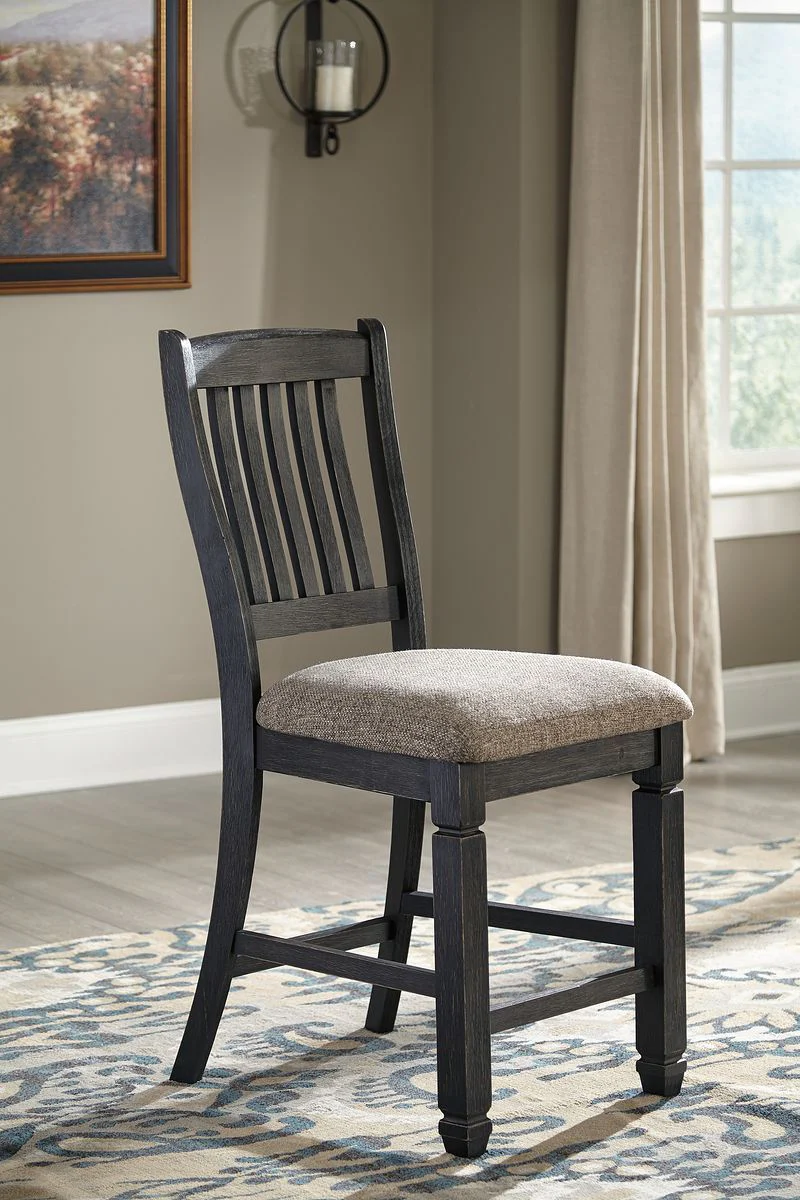 Tyler Creek - Dark Gray - 7 Pc. - Counter Table, 4 Barstools, 2 Cabinets - Image 2