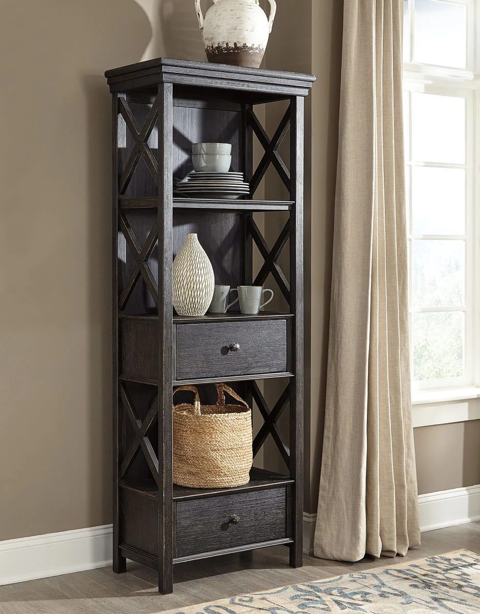 Tyler Creek - Dark Gray - 7 Pc. - Counter Table, 4 Barstools, 2 Cabinets - Image 3