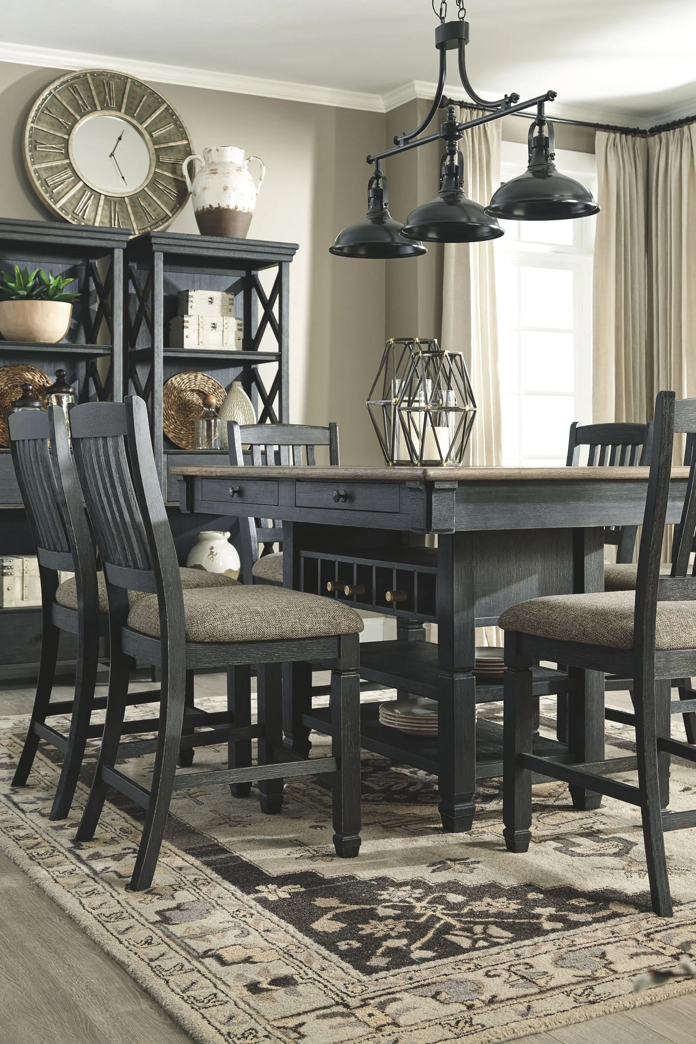 Tyler Creek - Dark Gray - 7 Pc. - Counter Table, 6 Barstools - Image 3