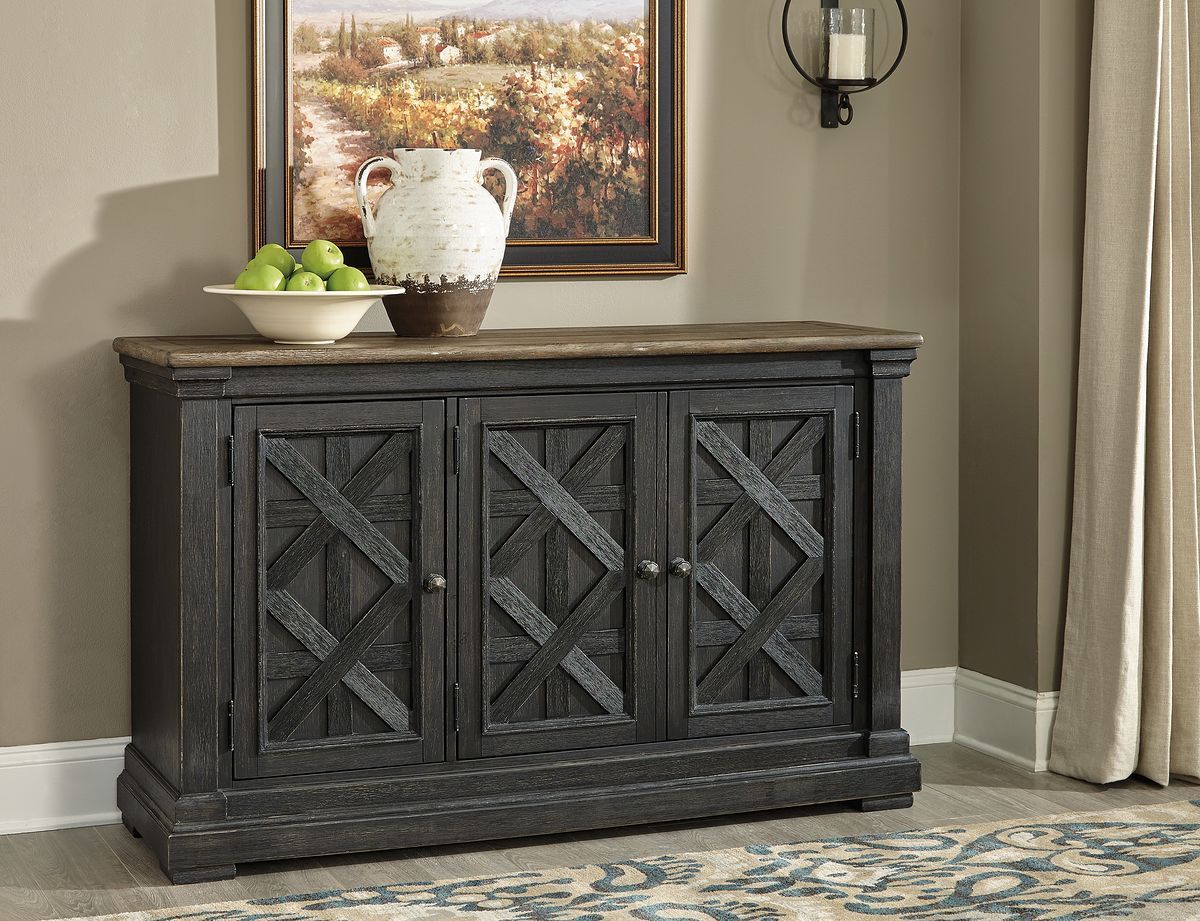 Tyler Creek - Dark Gray - 8 Pc. - Dining Room Table, 6 Side Chairs, Server - Image 3
