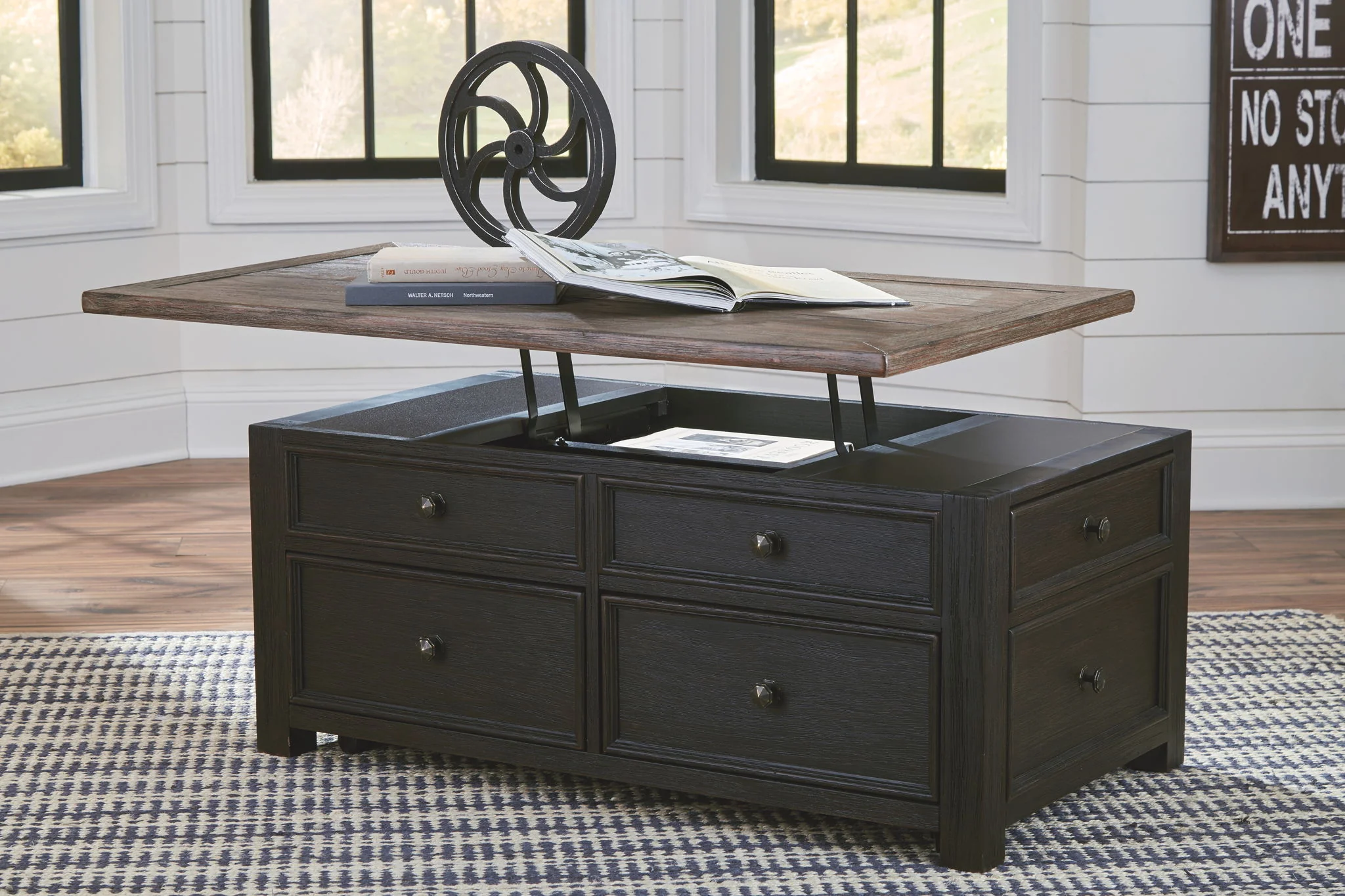 Tyler - Grayish Brown / Black - Lift Top Cocktail Table - Image 13