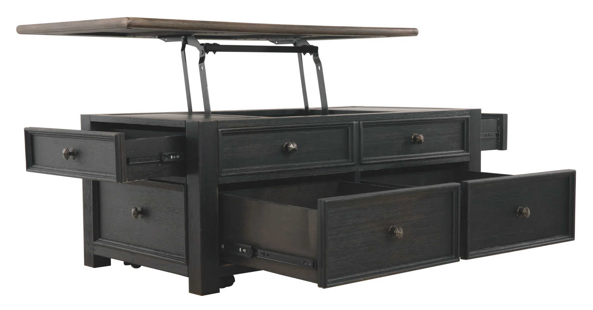Tyler - Grayish Brown / Black - Lift Top Cocktail Table - Image 3