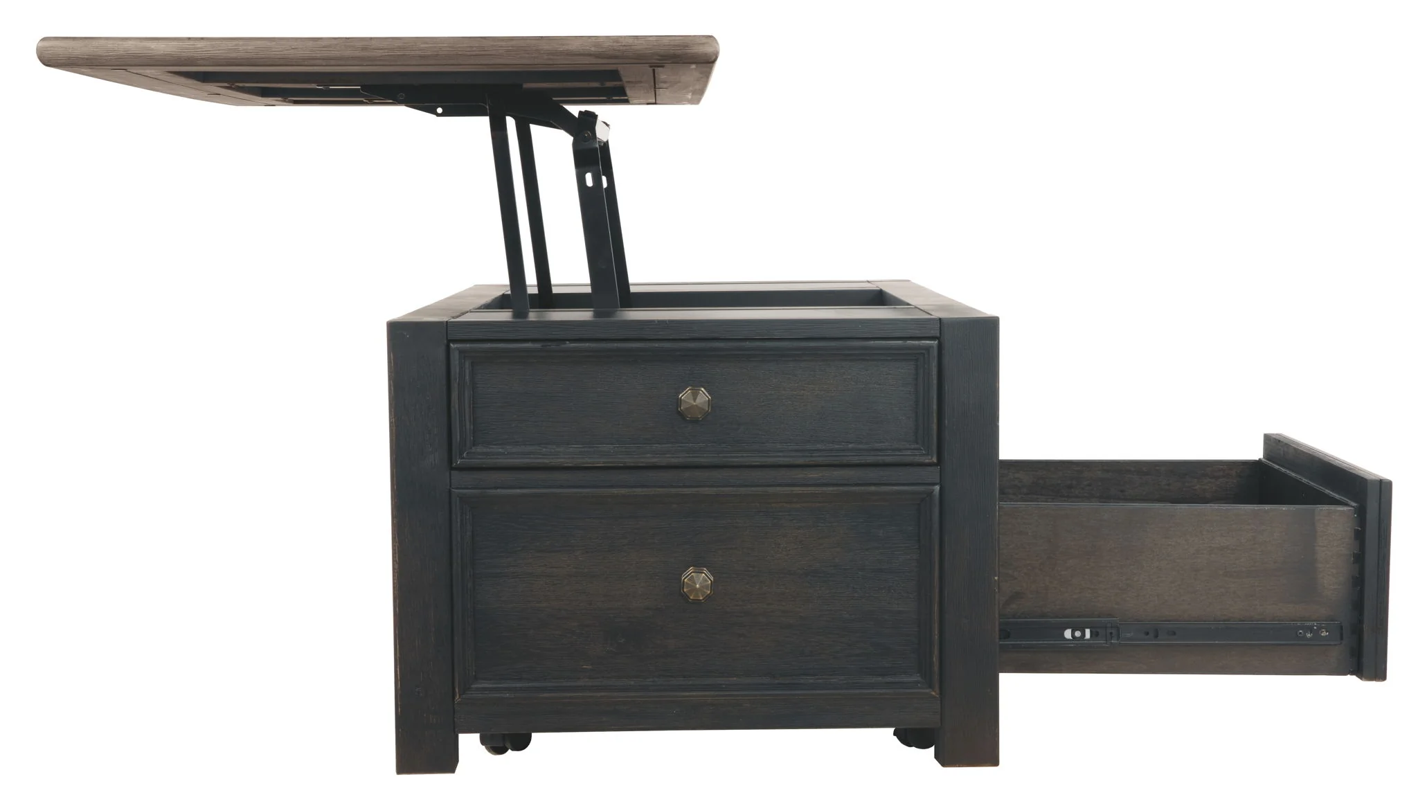 Tyler - Grayish Brown / Black - Lift Top Cocktail Table - Image 5