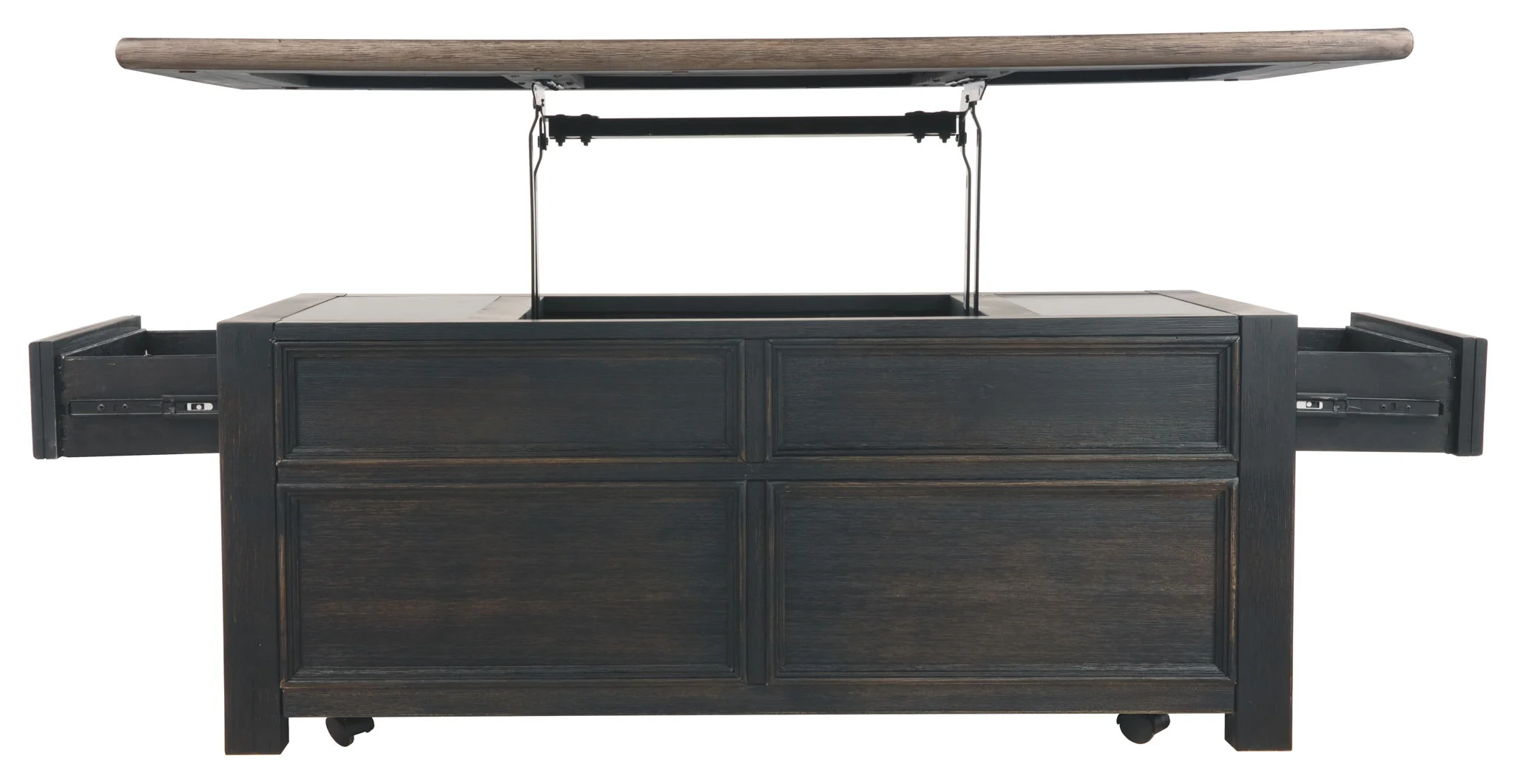 Tyler - Grayish Brown / Black - Lift Top Cocktail Table - Image 7