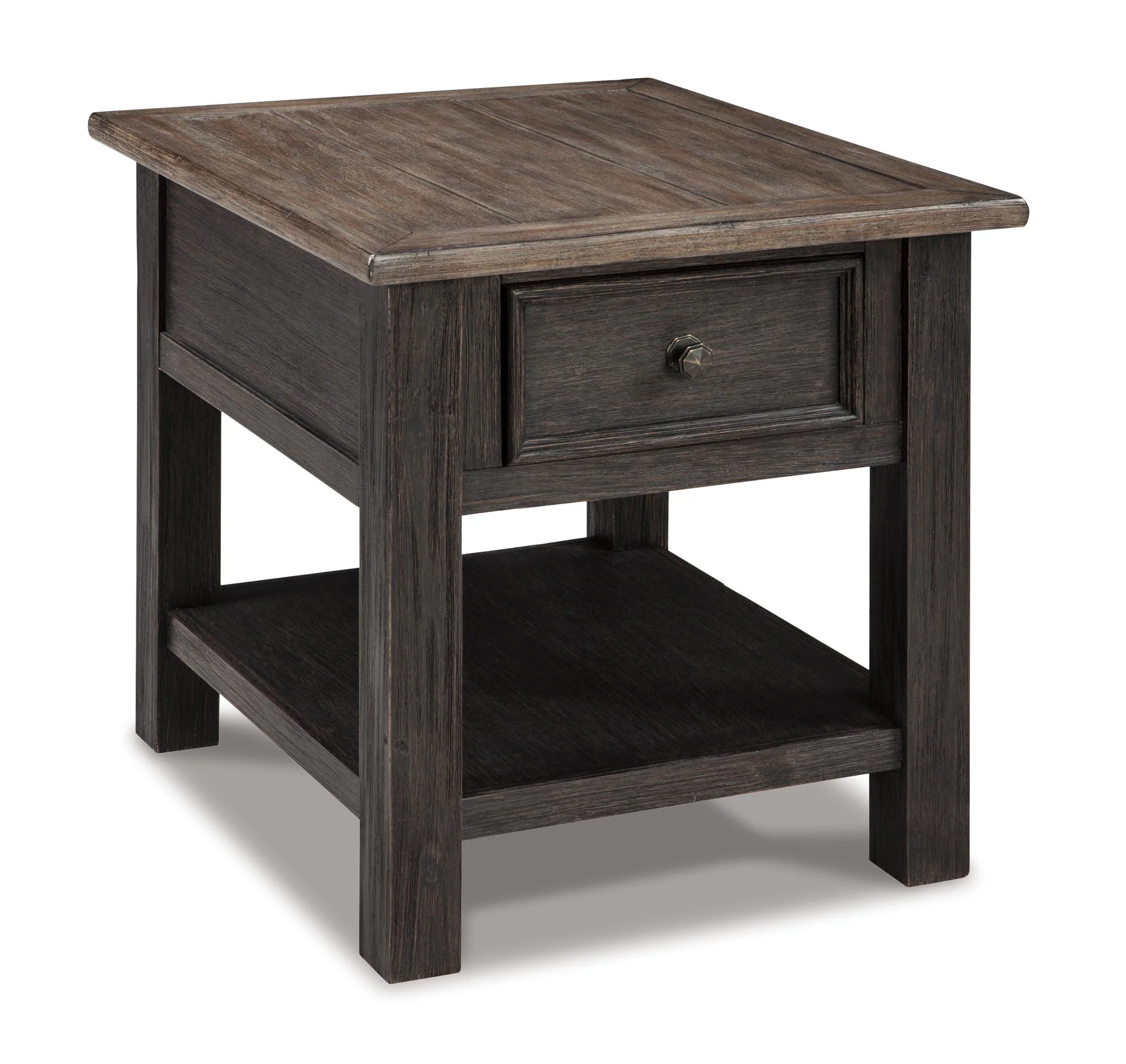 Tyler - Grayish Brown / Black - Rectangular End Table - Image 10