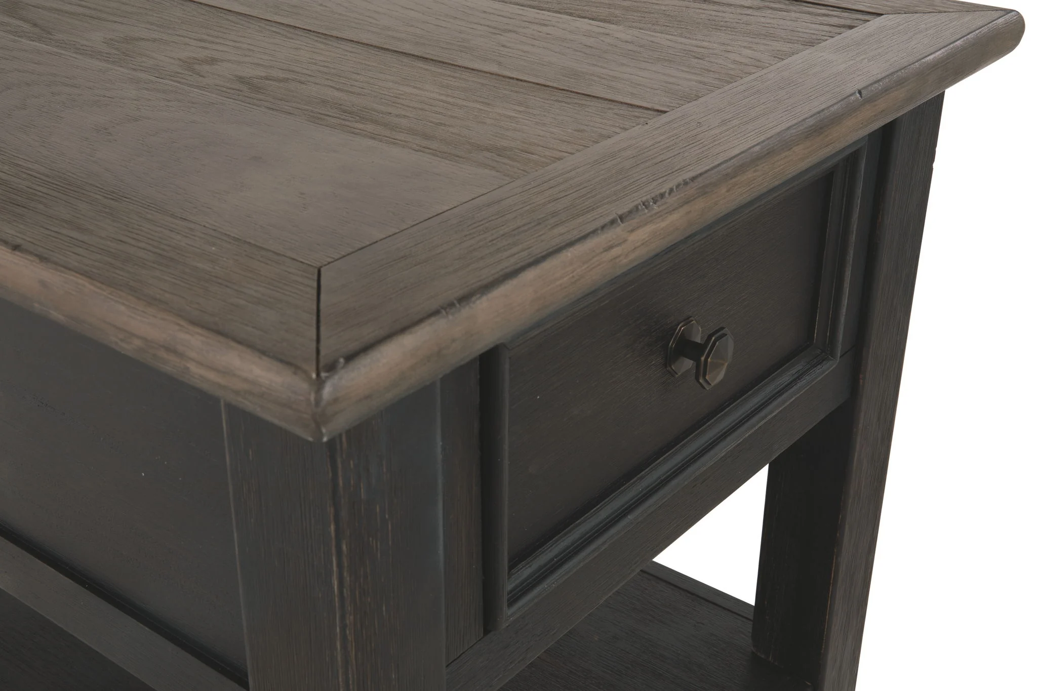 Tyler - Grayish Brown / Black - Rectangular End Table - Image 11