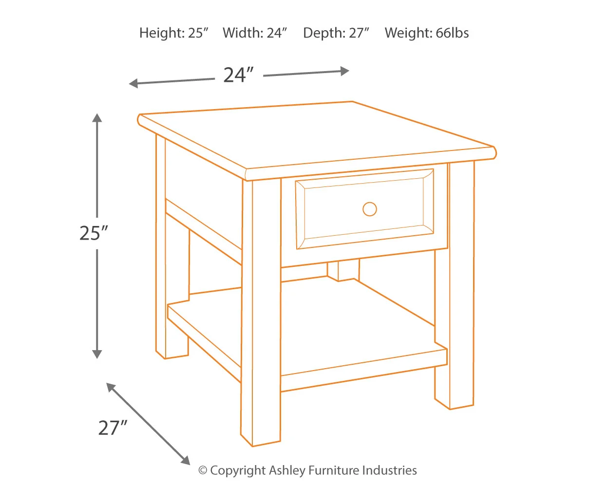 Tyler - Grayish Brown / Black - Rectangular End Table - Image 4