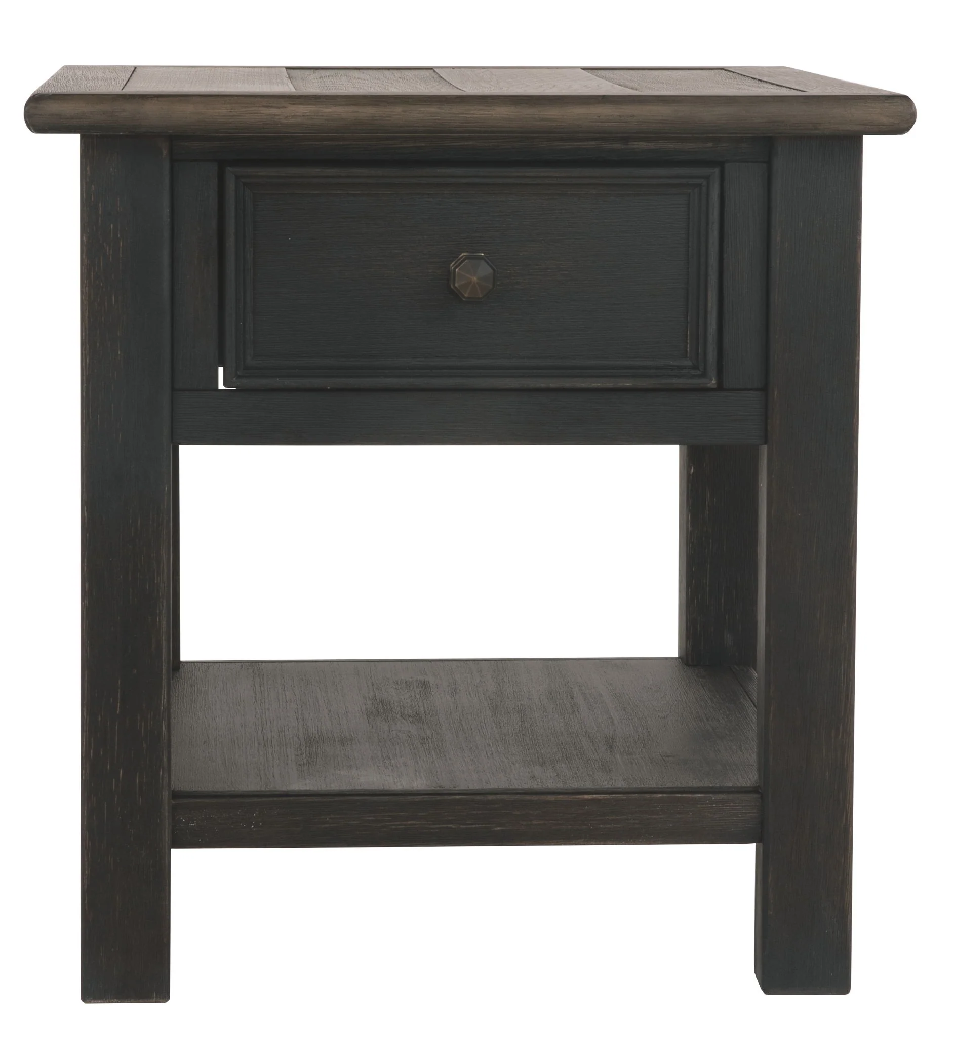 Tyler - Grayish Brown / Black - Rectangular End Table - Image 5