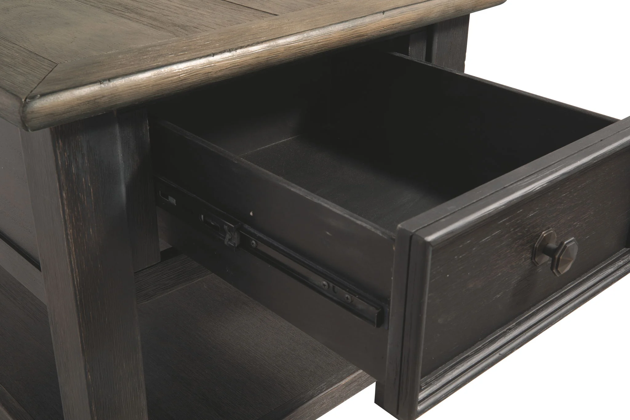 Tyler - Grayish Brown / Black - Rectangular End Table - Image 7