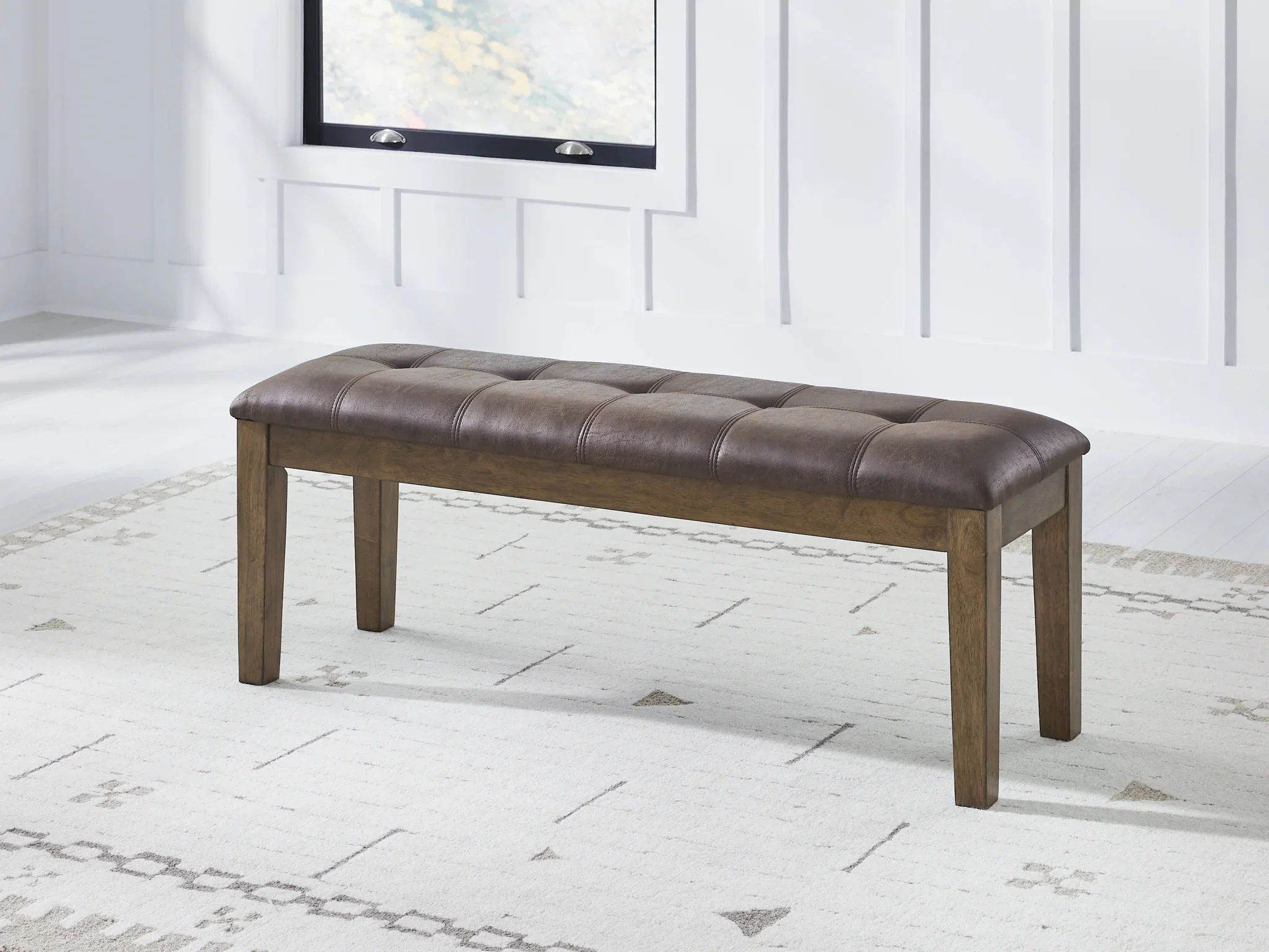 Urbinforte - Light Brown - Large Upholstered Dining Room Bench - Image 2