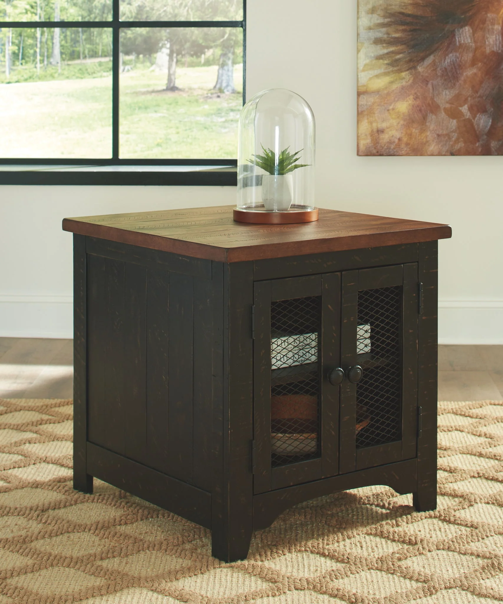 Valebeck - Black / Brown - Rectangular End Table - Image 2