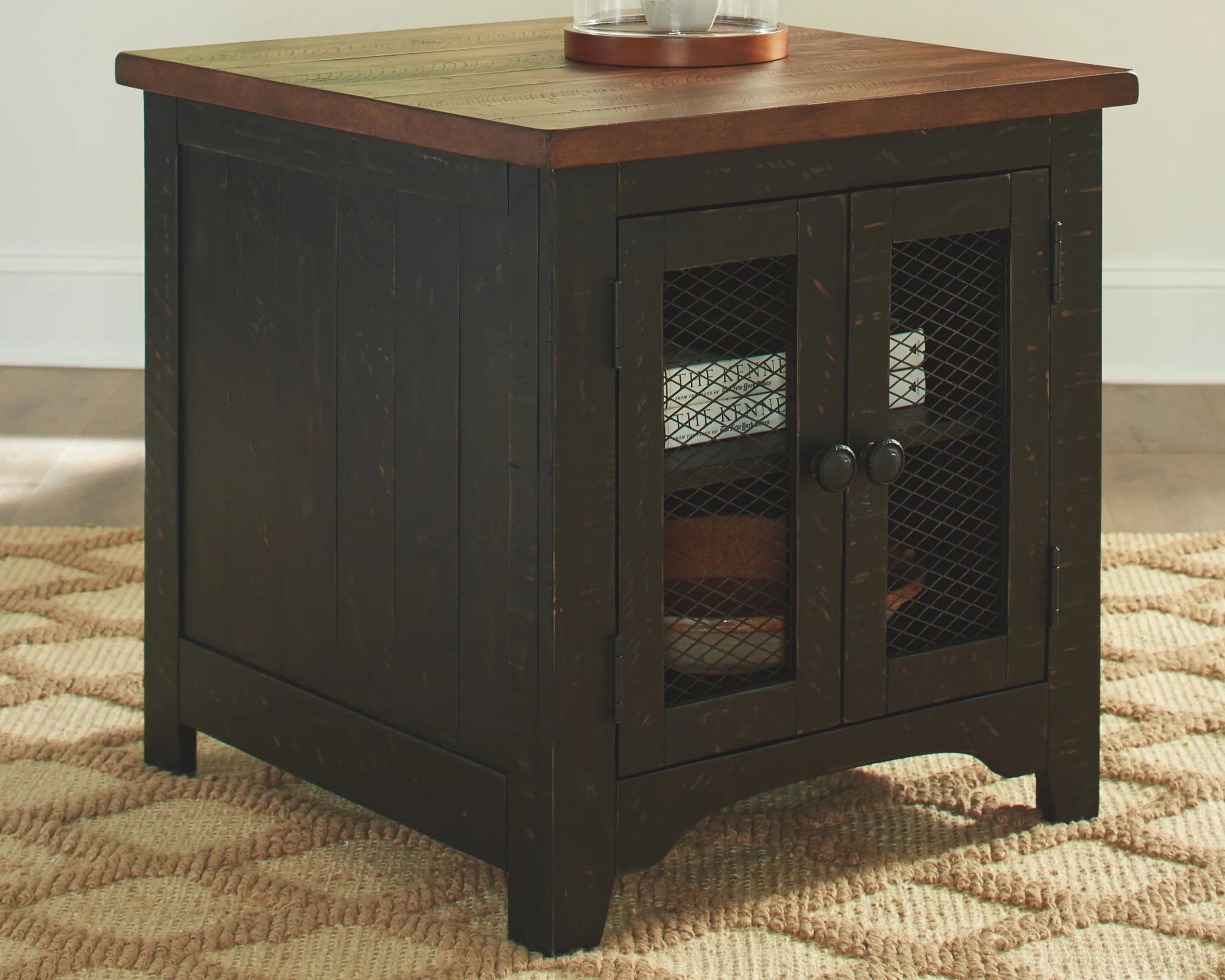 Valebeck - Black / Brown - Rectangular End Table - Image 5