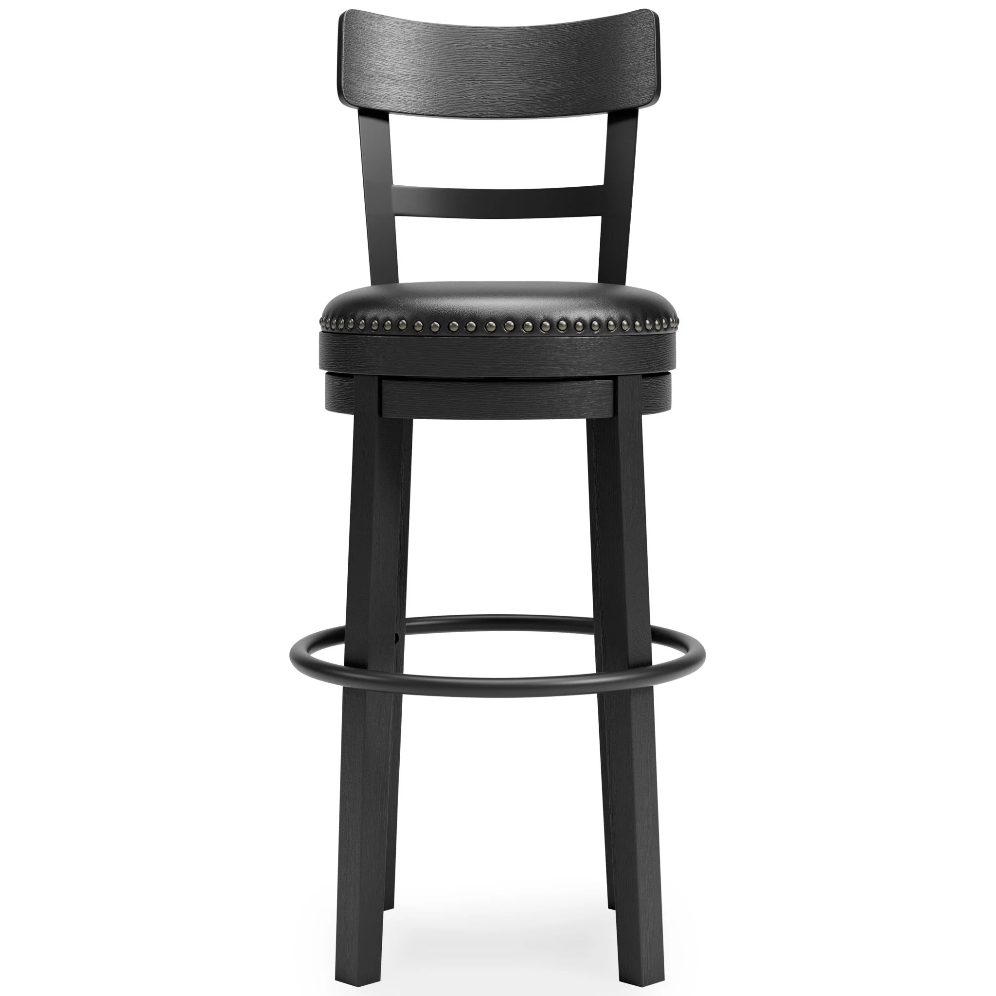 Valebeck - Black - Tall Uph Swivel Barstool - Image 3