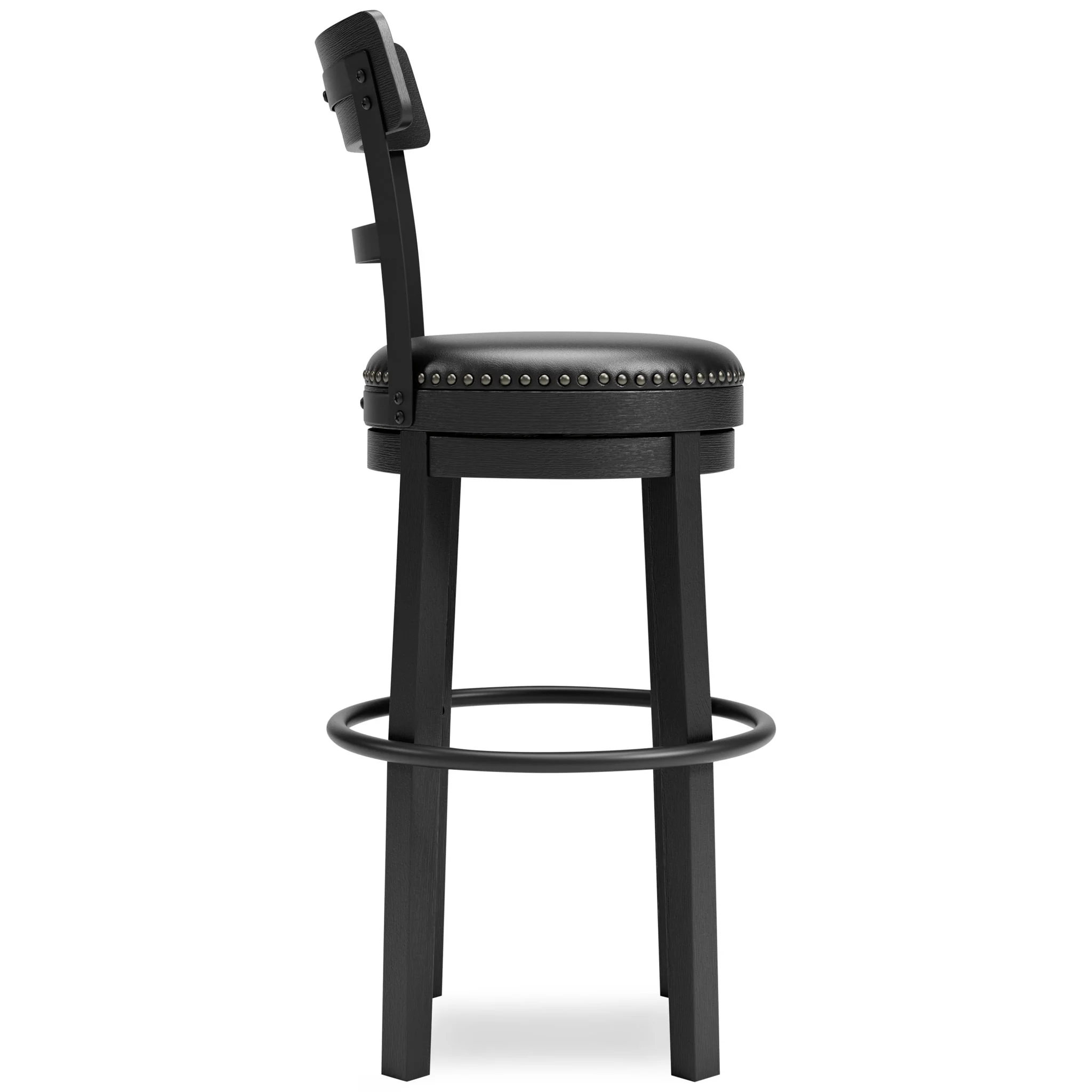 Valebeck - Black - Tall Uph Swivel Barstool - Image 5