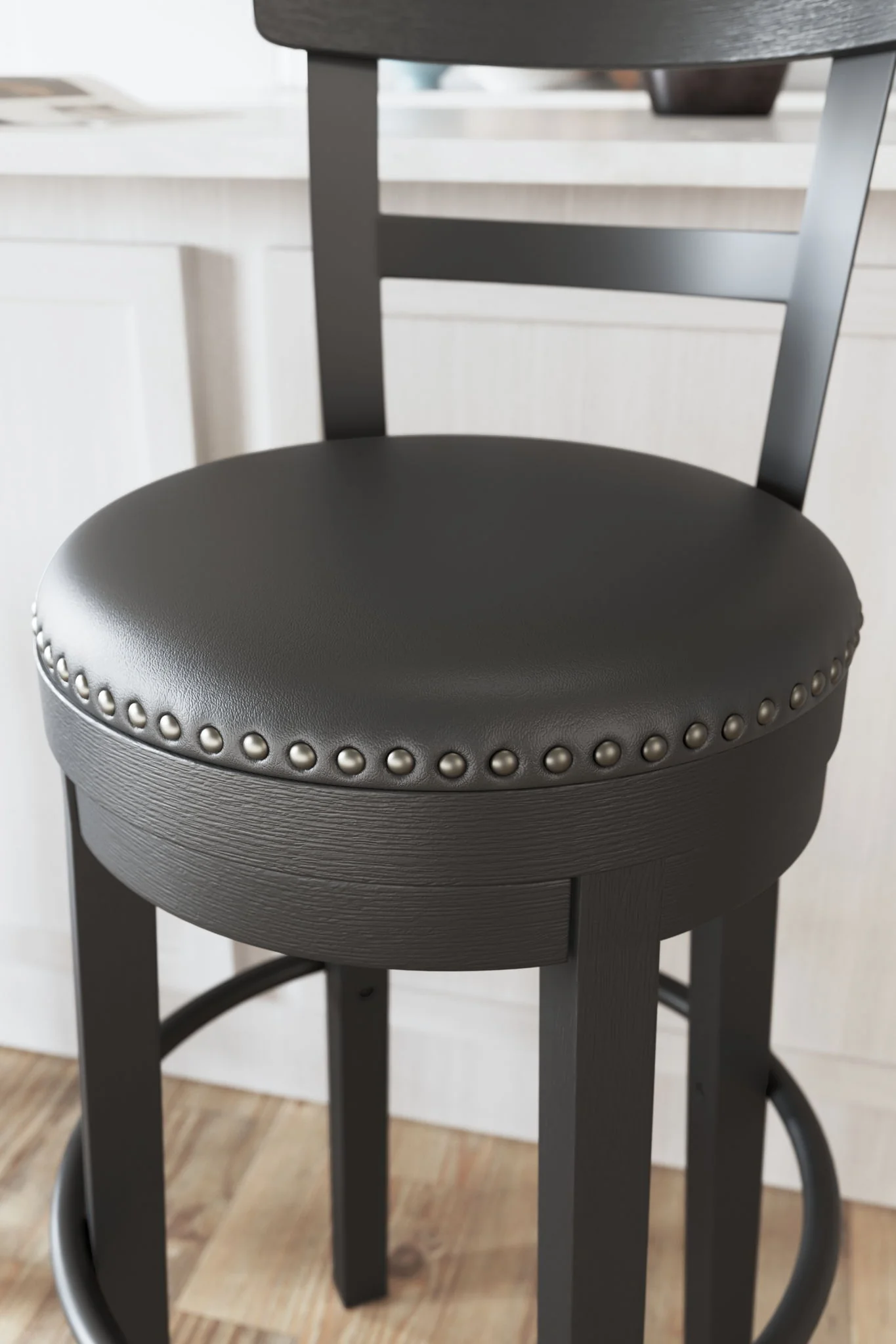 Valebeck - Black - Tall Uph Swivel Barstool - Image 8