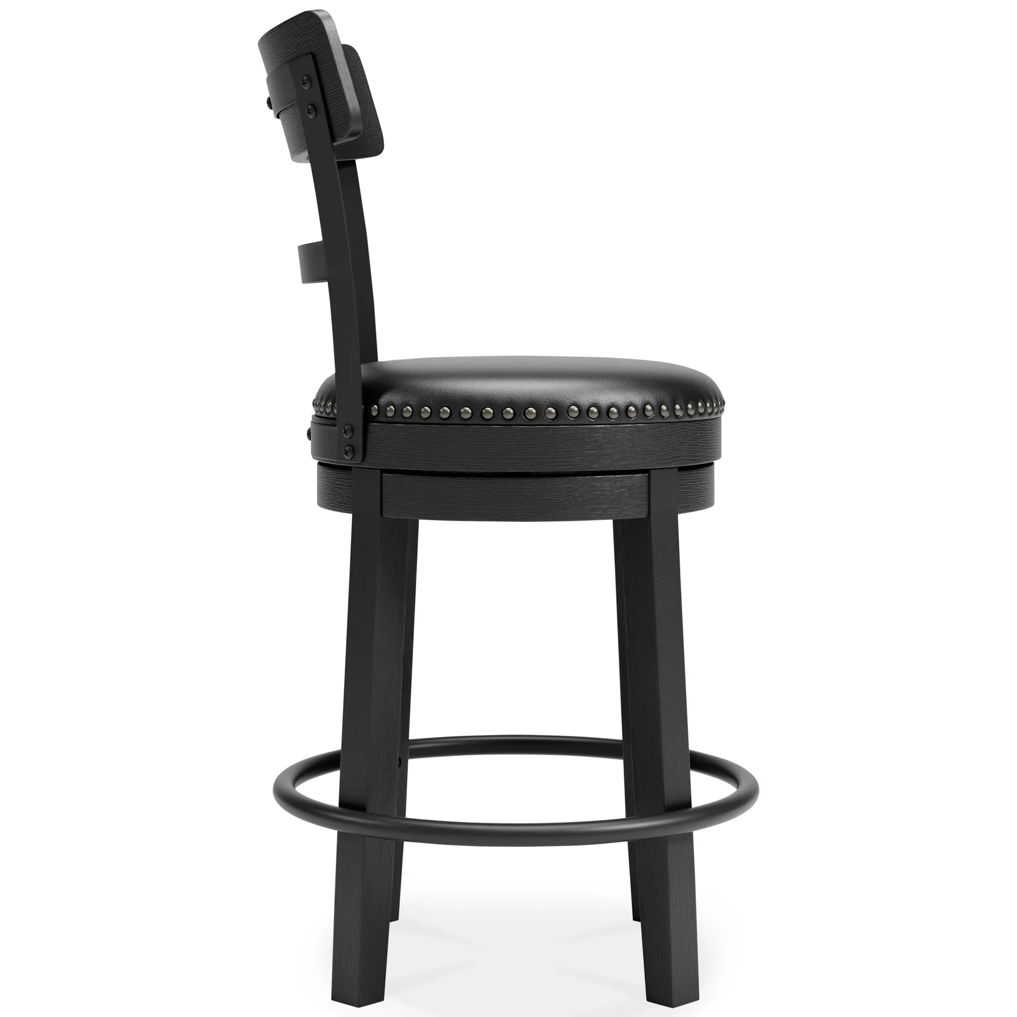 Valebeck - Black - Uph Swivel Barstool - Image 6