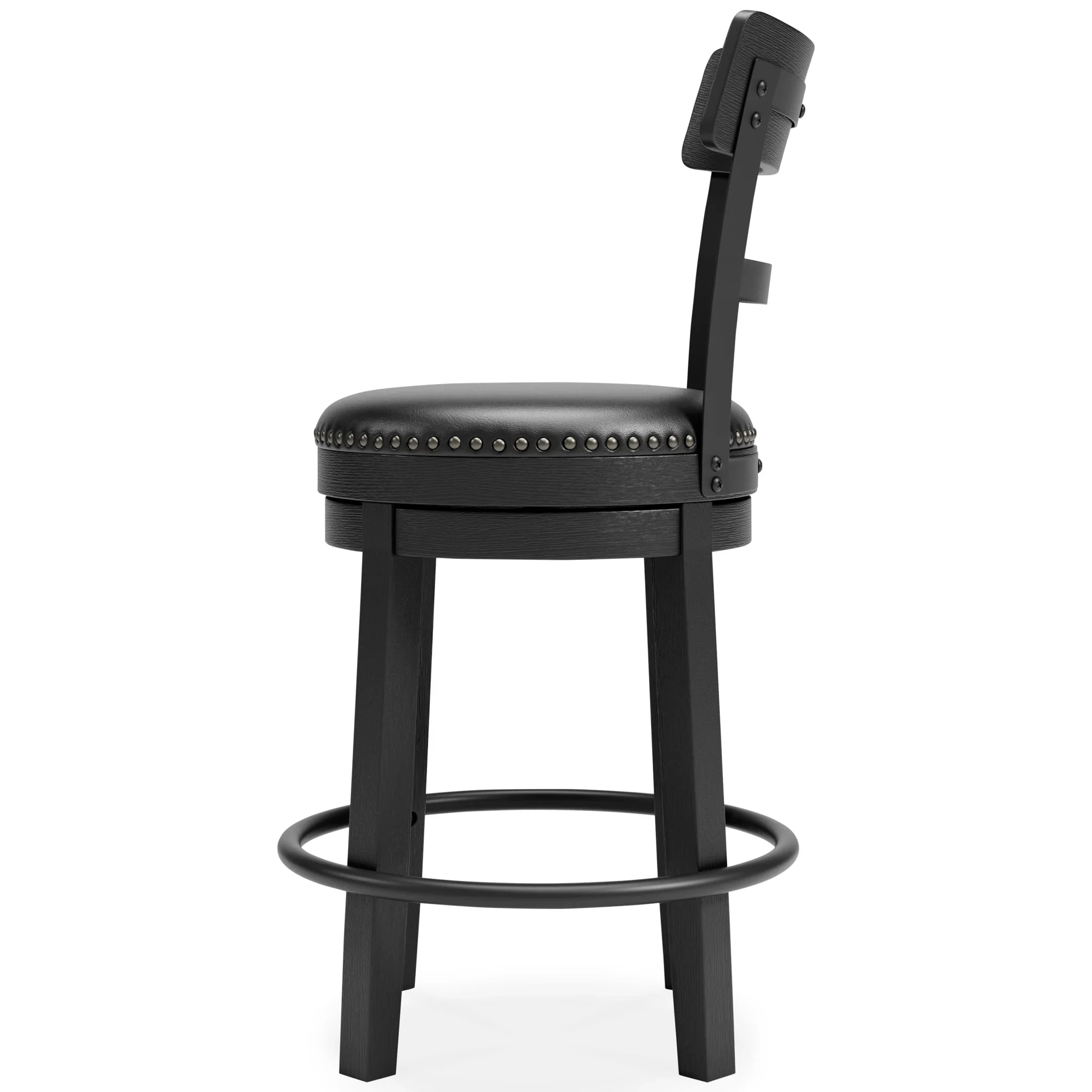 Valebeck - Black - Uph Swivel Barstool - Image 8