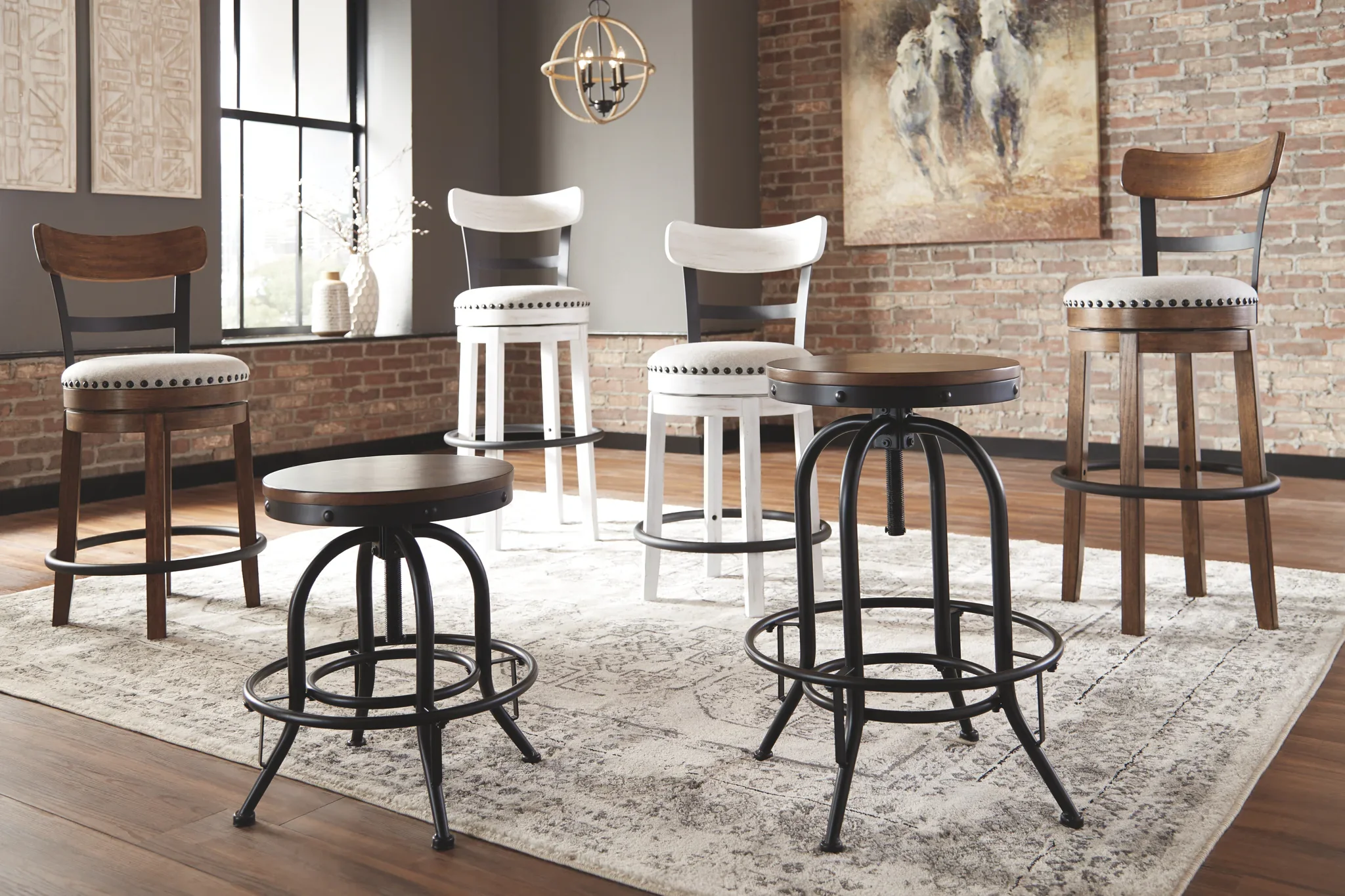 Valebeck - Brown - Tall Uph Swivel Barstool - Image 6