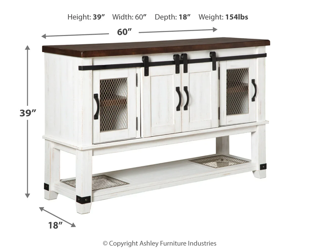 Valebeck - White / Brown - Dining Room Server - Image 4