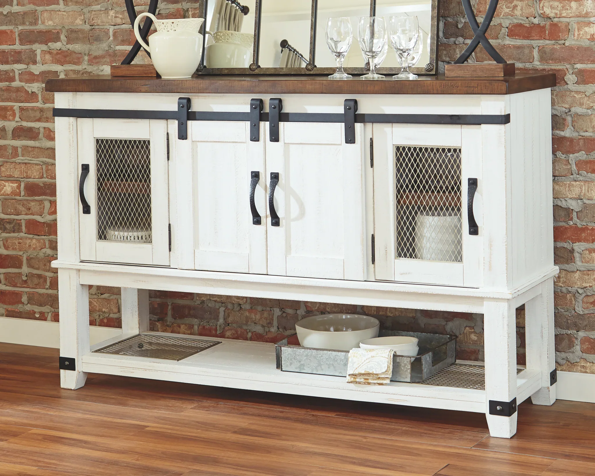 Valebeck - White / Brown - Dining Room Server - Image 5