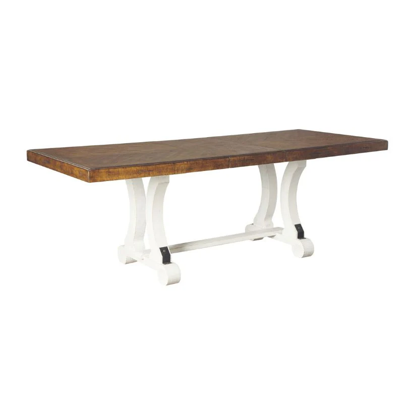 Valebeck - White / Brown - Rectangular Dining Room Table
