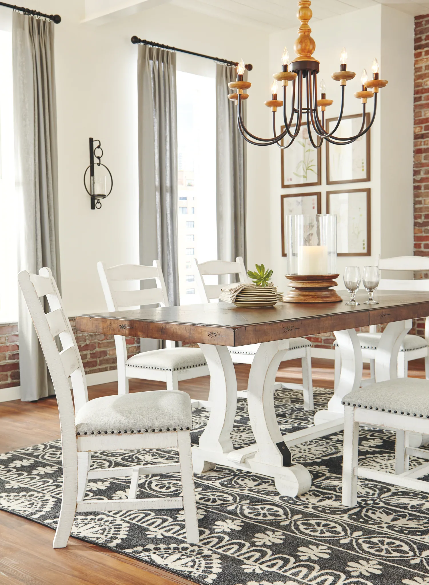 Valebeck - White / Brown - Rectangular Dining Room Table - Image 10