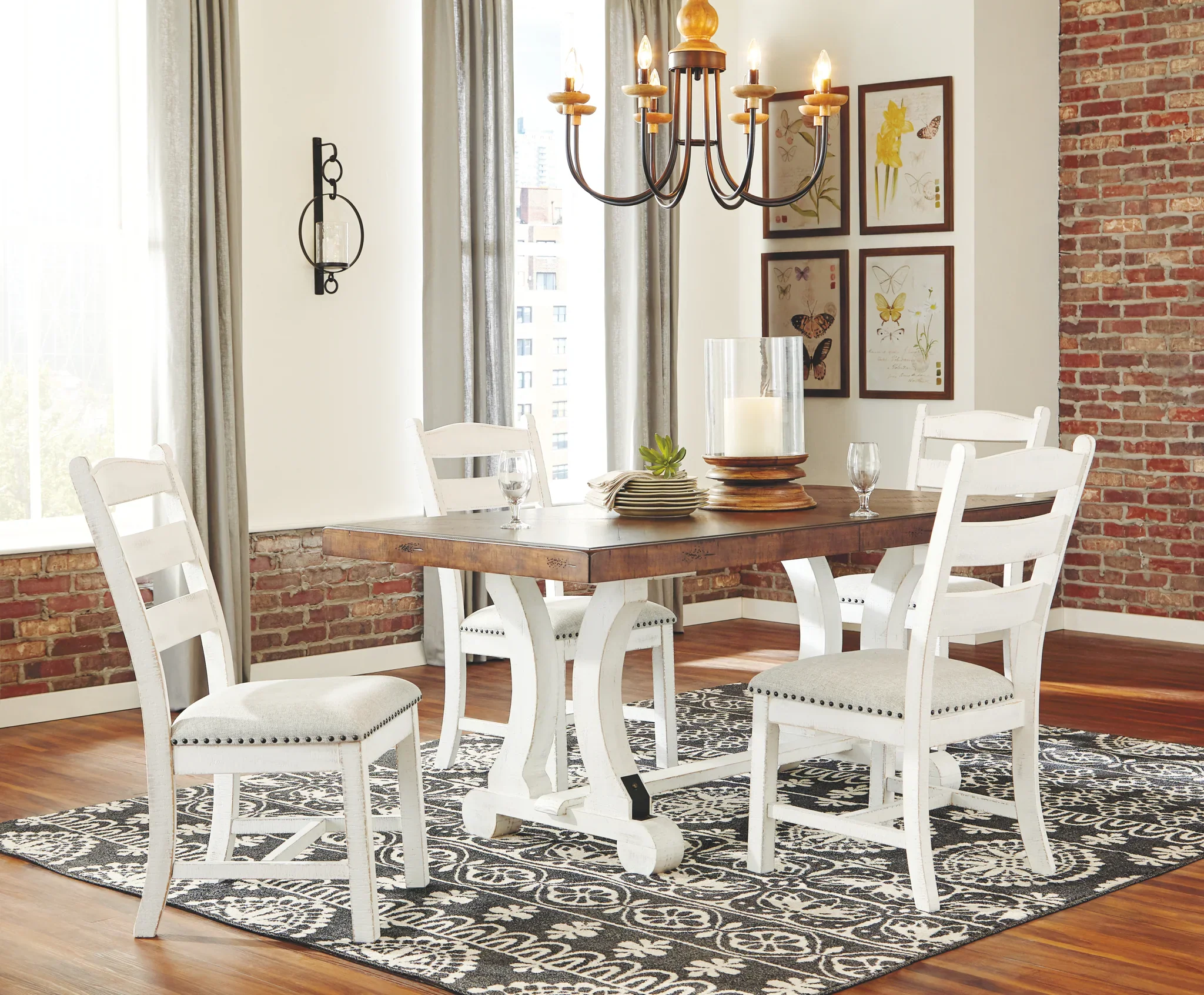 Valebeck - White / Brown - Rectangular Dining Room Table - Image 8