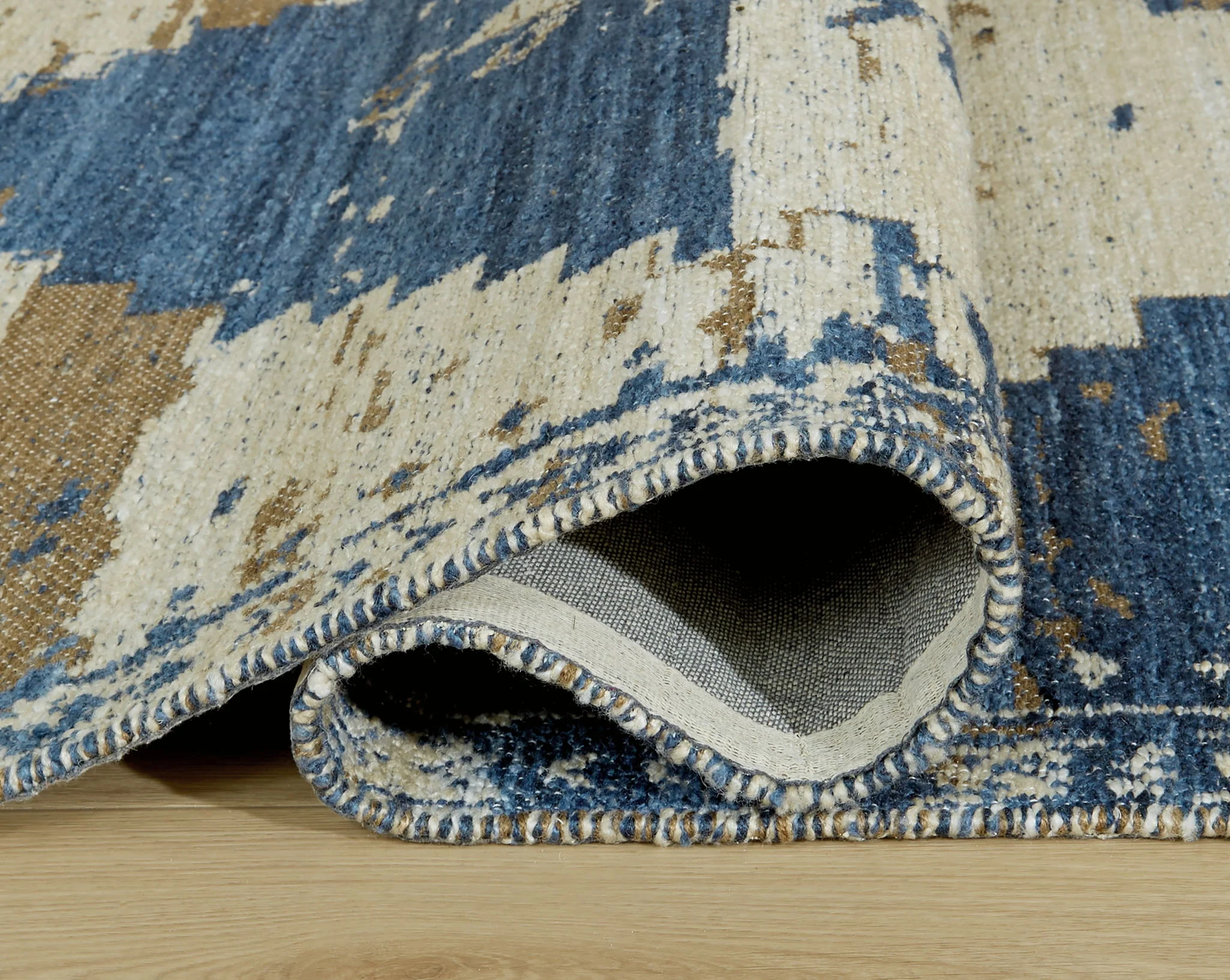 Varnler - Blue / Brown / Tan - Medium Rug - 5' x 7' - Image 4