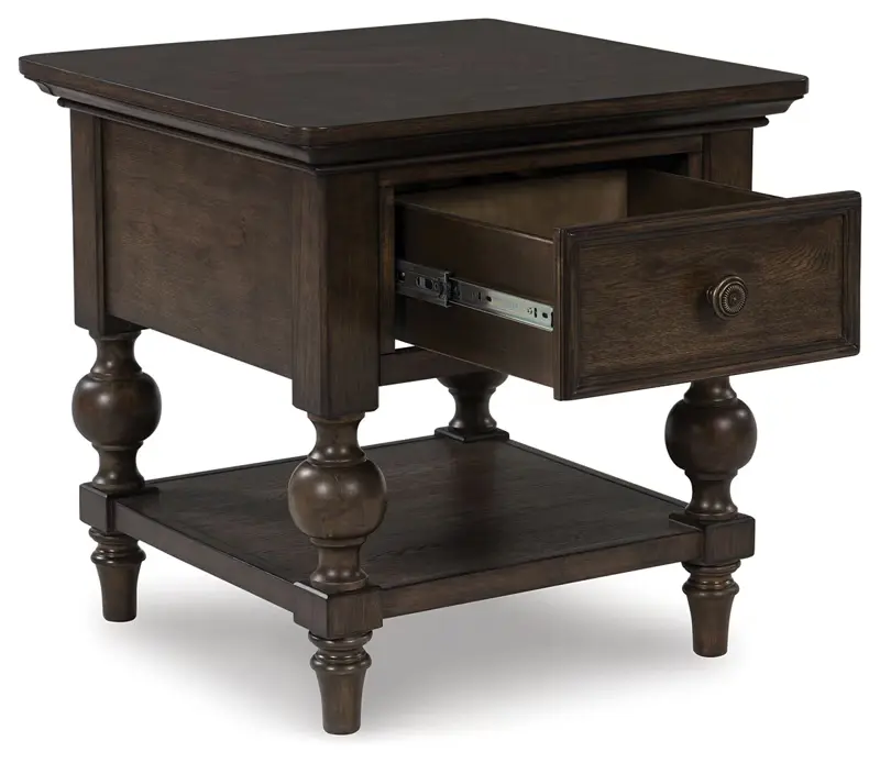 Veramond - Dark Brown - Square End Table - Image 3