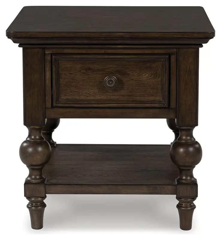 Veramond - Dark Brown - Square End Table - Image 4