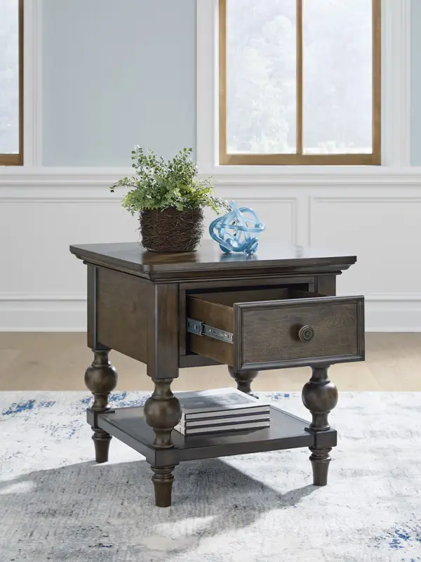 Veramond - Dark Brown - Square End Table - Image 7