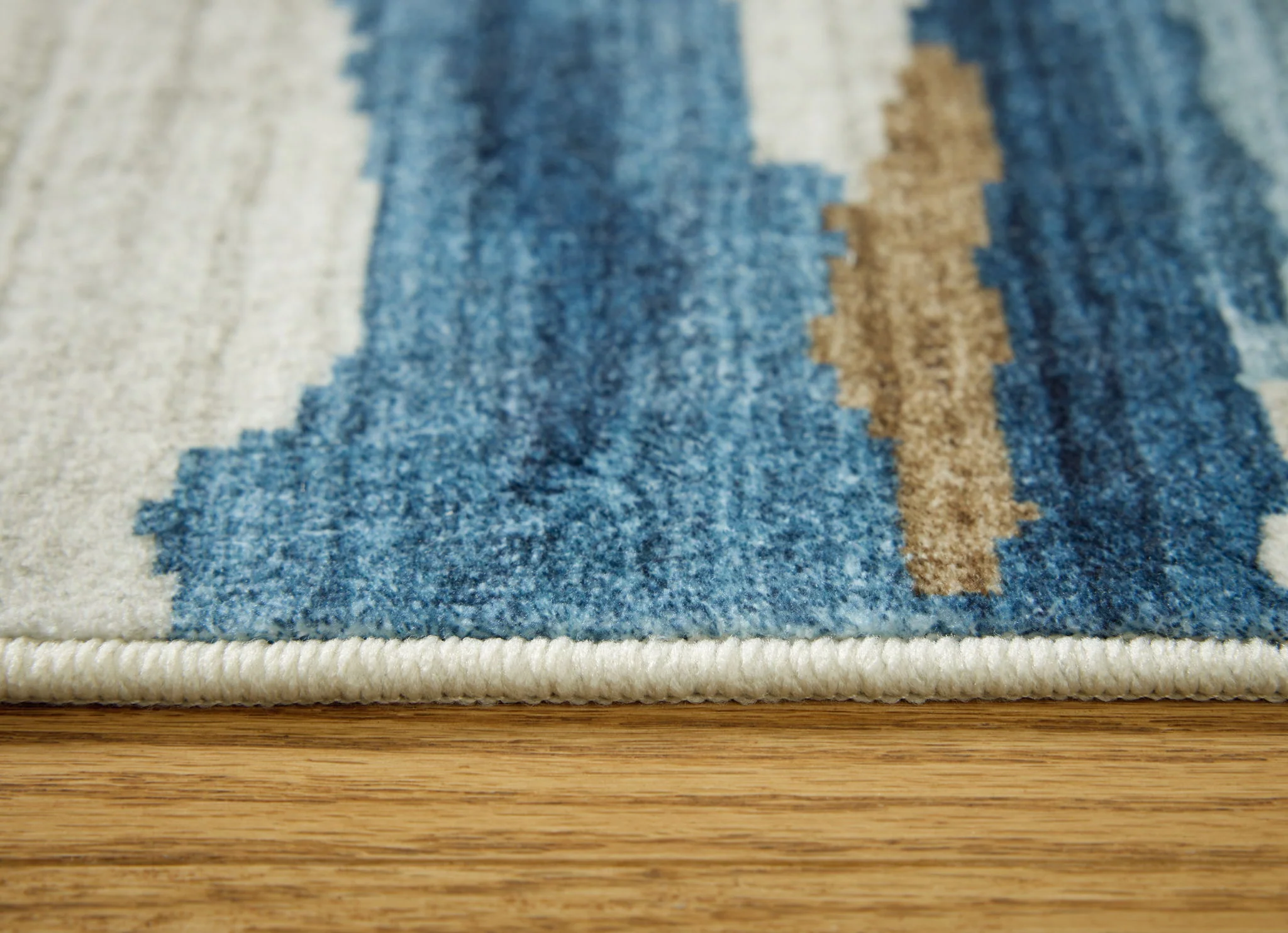 Vinlett - Cream / Blue / Brown - Washable Medium Rug - 5' x 7' - Image 3