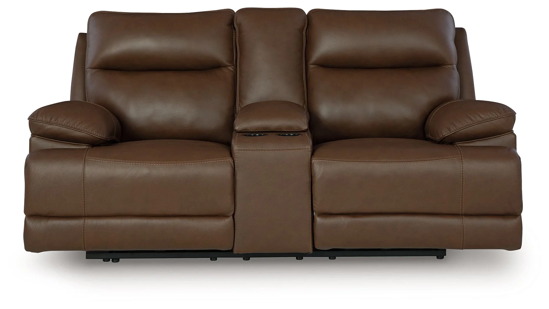 Vonryan - Tobacco - Power Reclining Loveseat With Console / Adj Headrest - Image 2