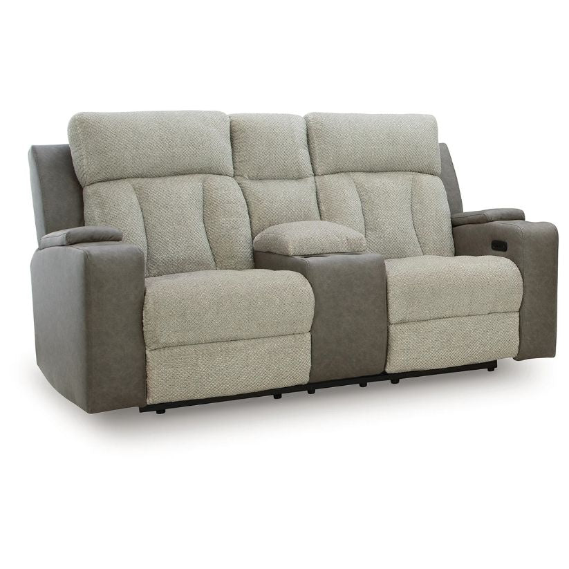 WhipLash - Sisal - Power Reclining Loveseat With Console / Adj Headrest