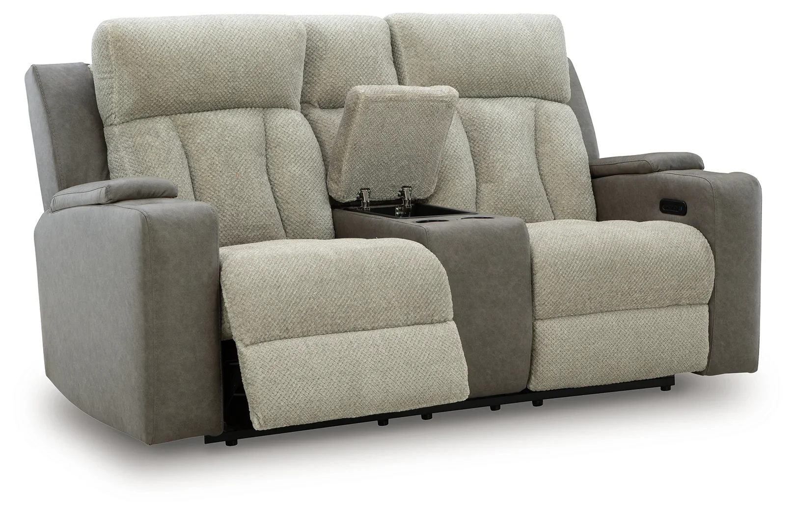 WhipLash - Sisal - Power Reclining Loveseat With Console / Adj Headrest - Image 4